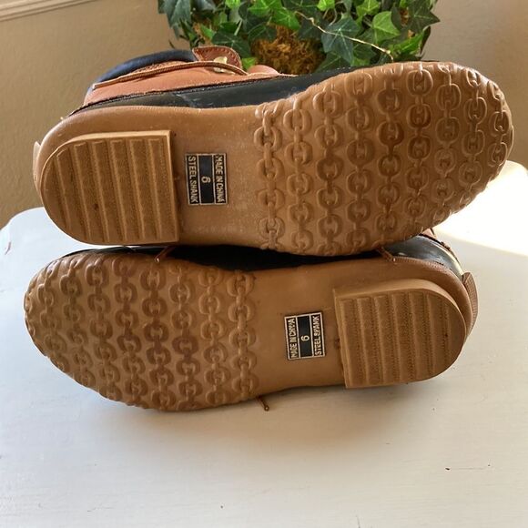 Weather Spirits Leather Five Eye Lace Up Steel Shank Winter Duck Boots Size 6 - Picture 9 of 16